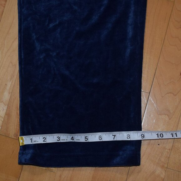 FEELGOODSTORE Women's Sz M Blue Velour Mock Neck Top & Pants Outfit - Picture 5 of 10